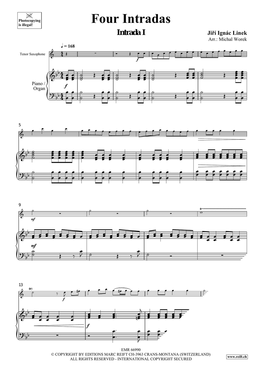 Four Intradas Four Intradas Tenor Saxophone scores gallery preview page 4