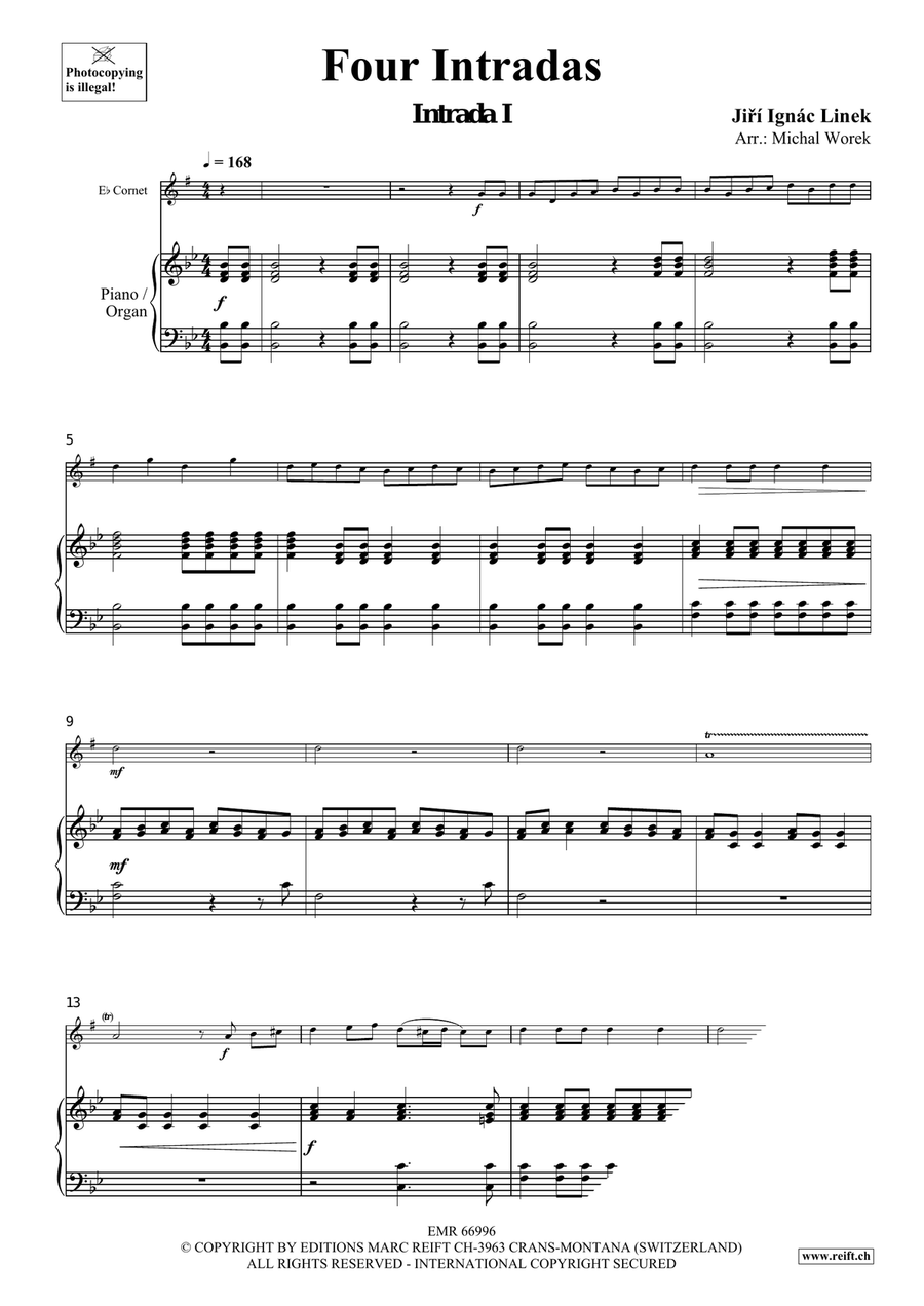 Four Intradas Four Intradas Cornet scores gallery preview page 4