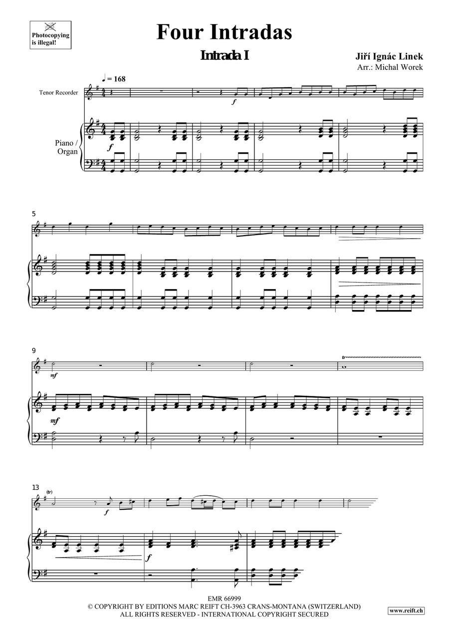 Four Intradas Four Intradas Tenor Recorder scores gallery preview page 4