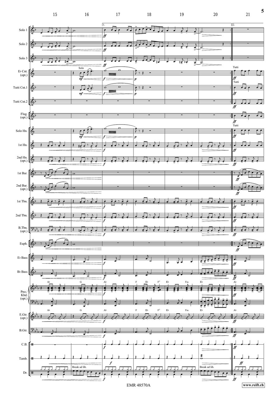 Rocking Cornets by Bertrand Moren Brass Band - Sheet Music page 7