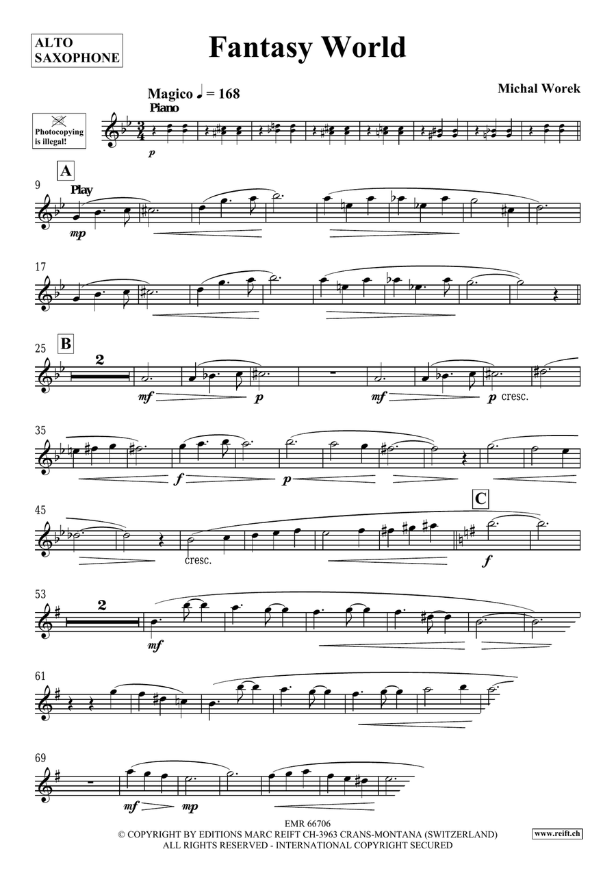 Fantasy World Fantasy World Alto Saxophone scores gallery preview page 4