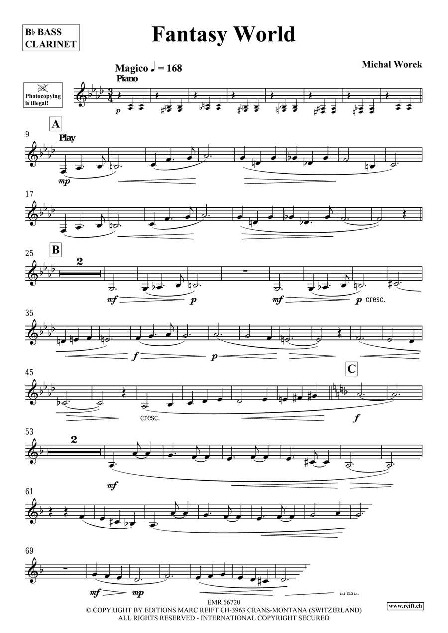 Fantasy World Fantasy World Bass Clarinet scores gallery preview page 4