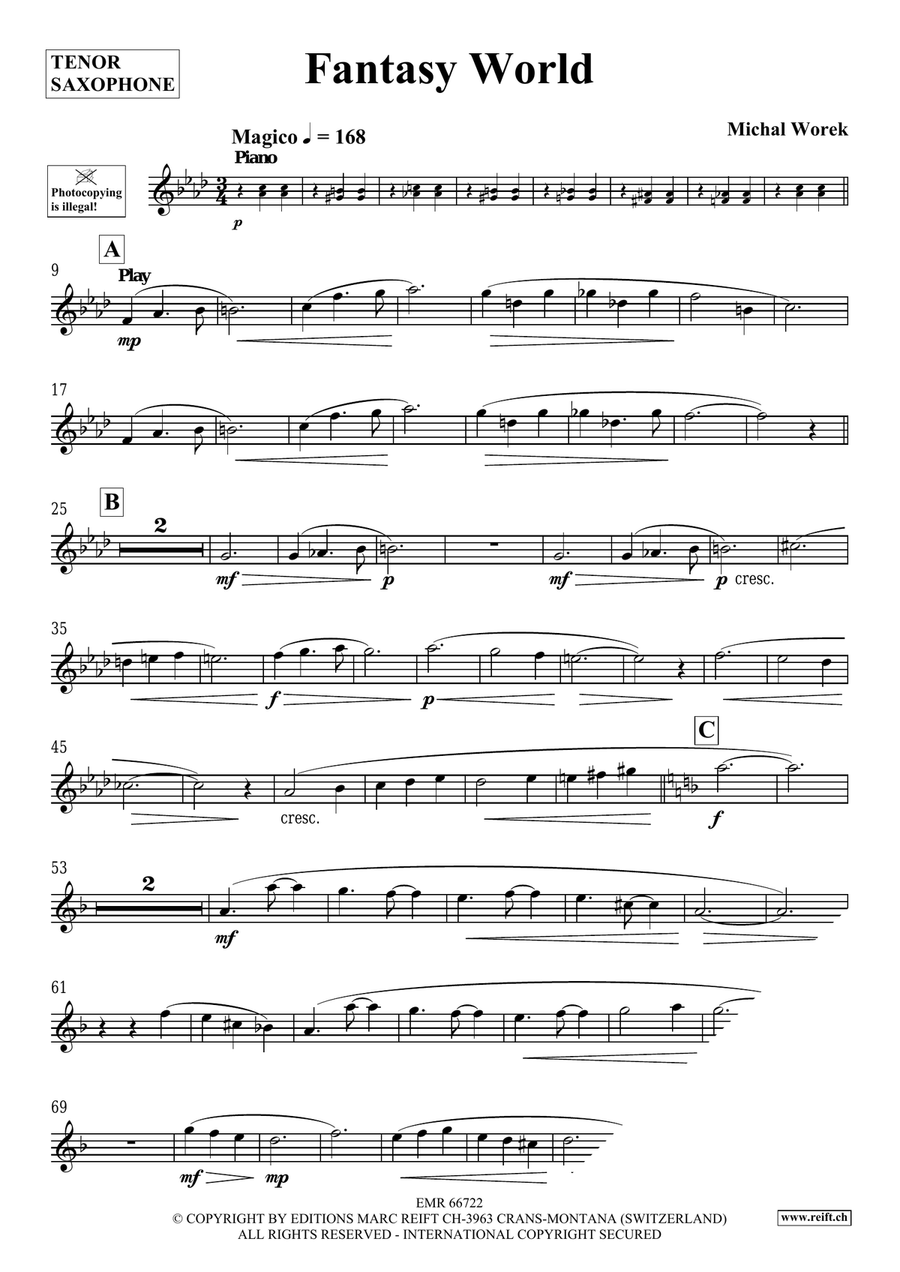 Fantasy World Fantasy World Tenor Saxophone scores gallery preview page 4