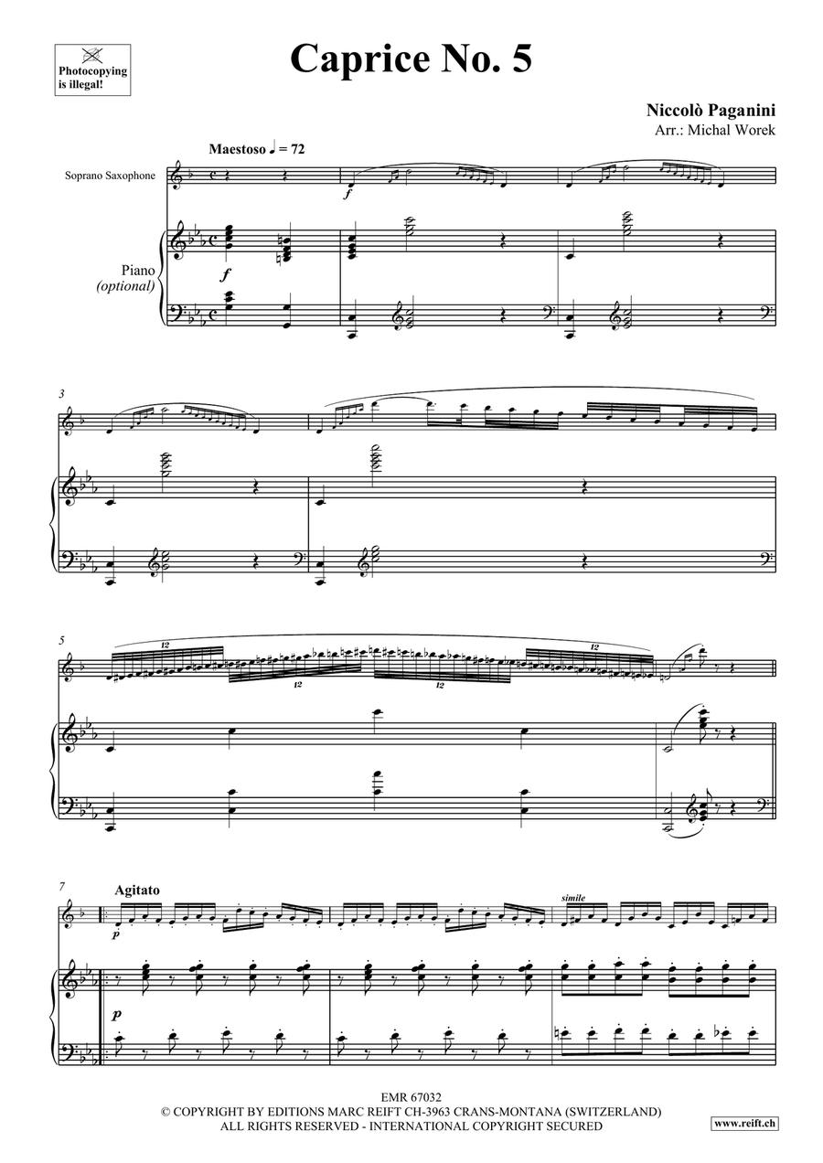 Caprice No. 5 Caprice No. 5 Soprano Saxophone scores gallery preview page 4