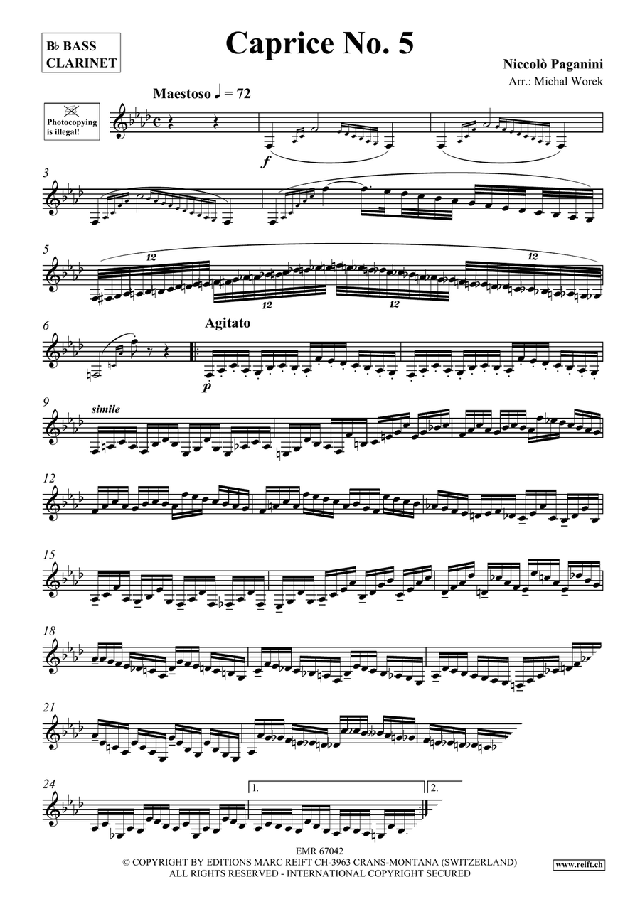 Caprice No. 5 Caprice No. 5 Bass Clarinet scores gallery preview page 3