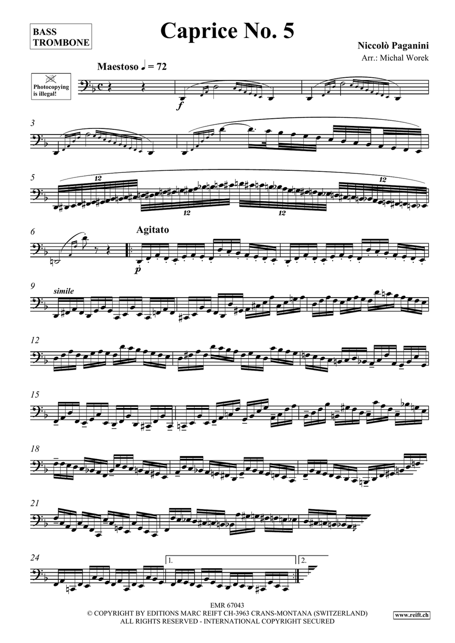Caprice No. 5 Caprice No. 5 Bass Trombone scores gallery preview page 3