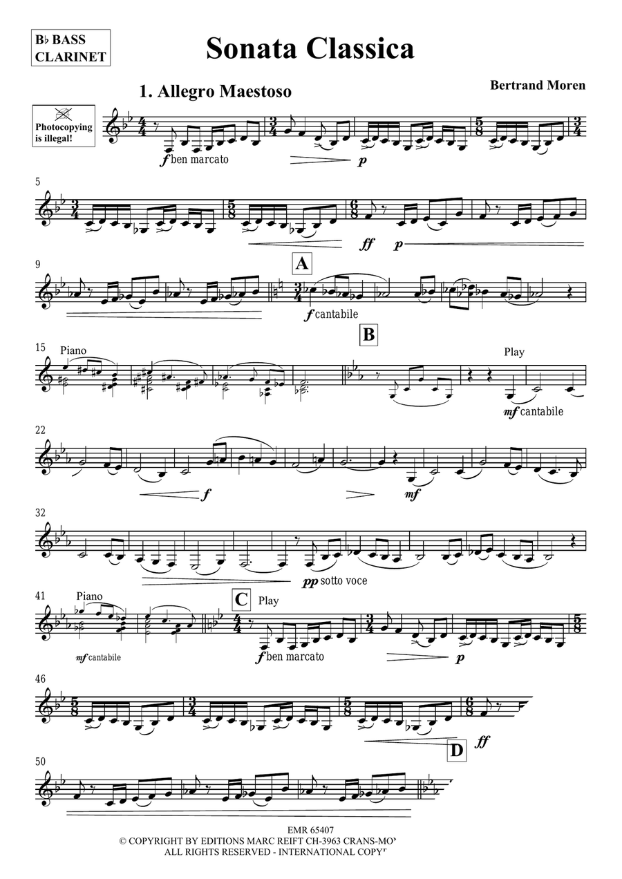 Sonata Classica Sonata Classica Bass Clarinet scores gallery preview page 3