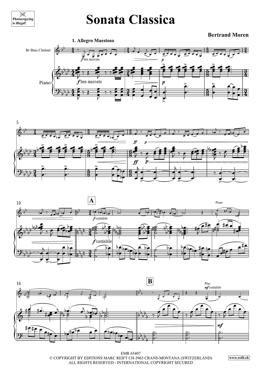 Sonata Classica Sonata Classica Bass Clarinet scores gallery preview page 4