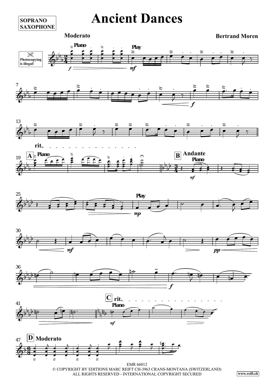 Ancient Dances Ancient Dances Soprano Saxophone scores gallery preview page 4