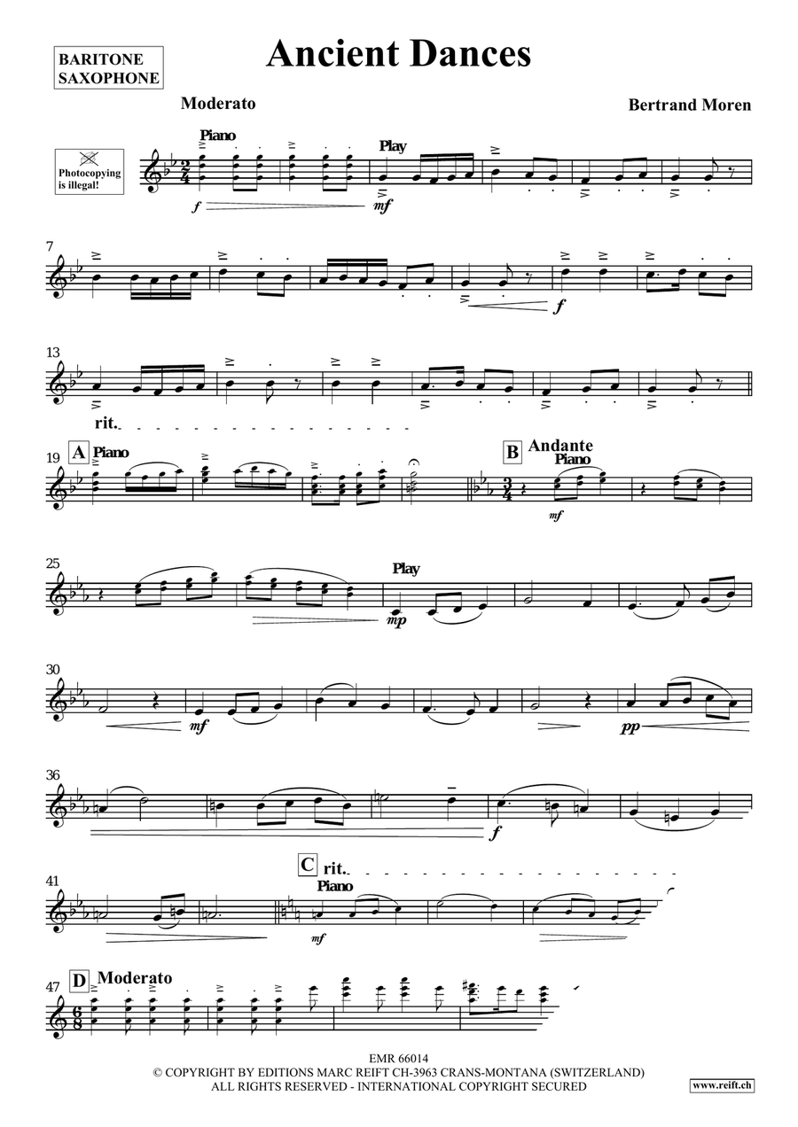 Ancient Dances Ancient Dances Baritone Saxophone scores gallery preview page 4