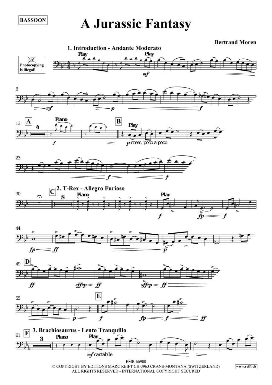 A Jurassic Fantasy A Jurassic Fantasy Bassoon Solo scores gallery preview page 4