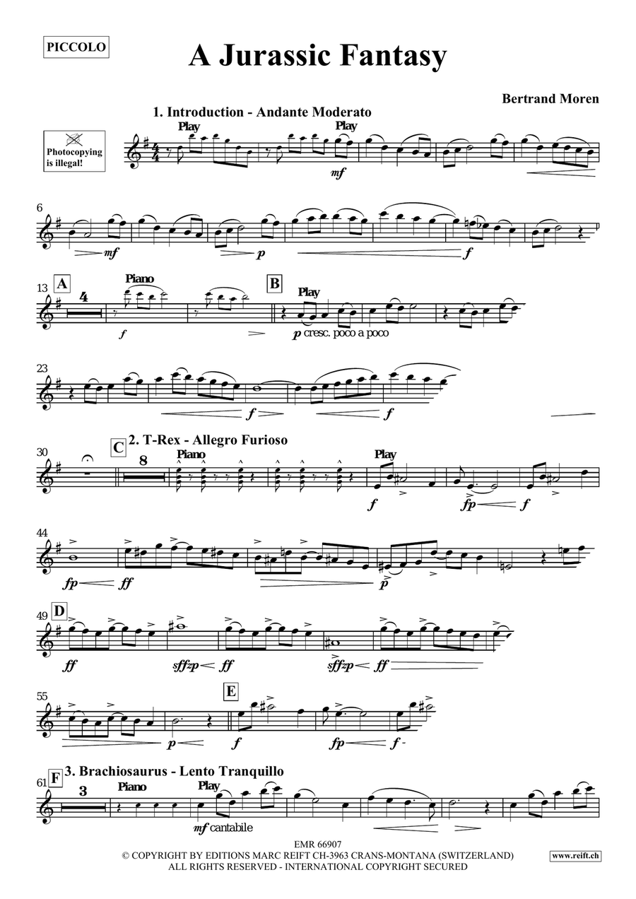 A Jurassic Fantasy A Jurassic Fantasy Piccolo scores gallery preview page 4