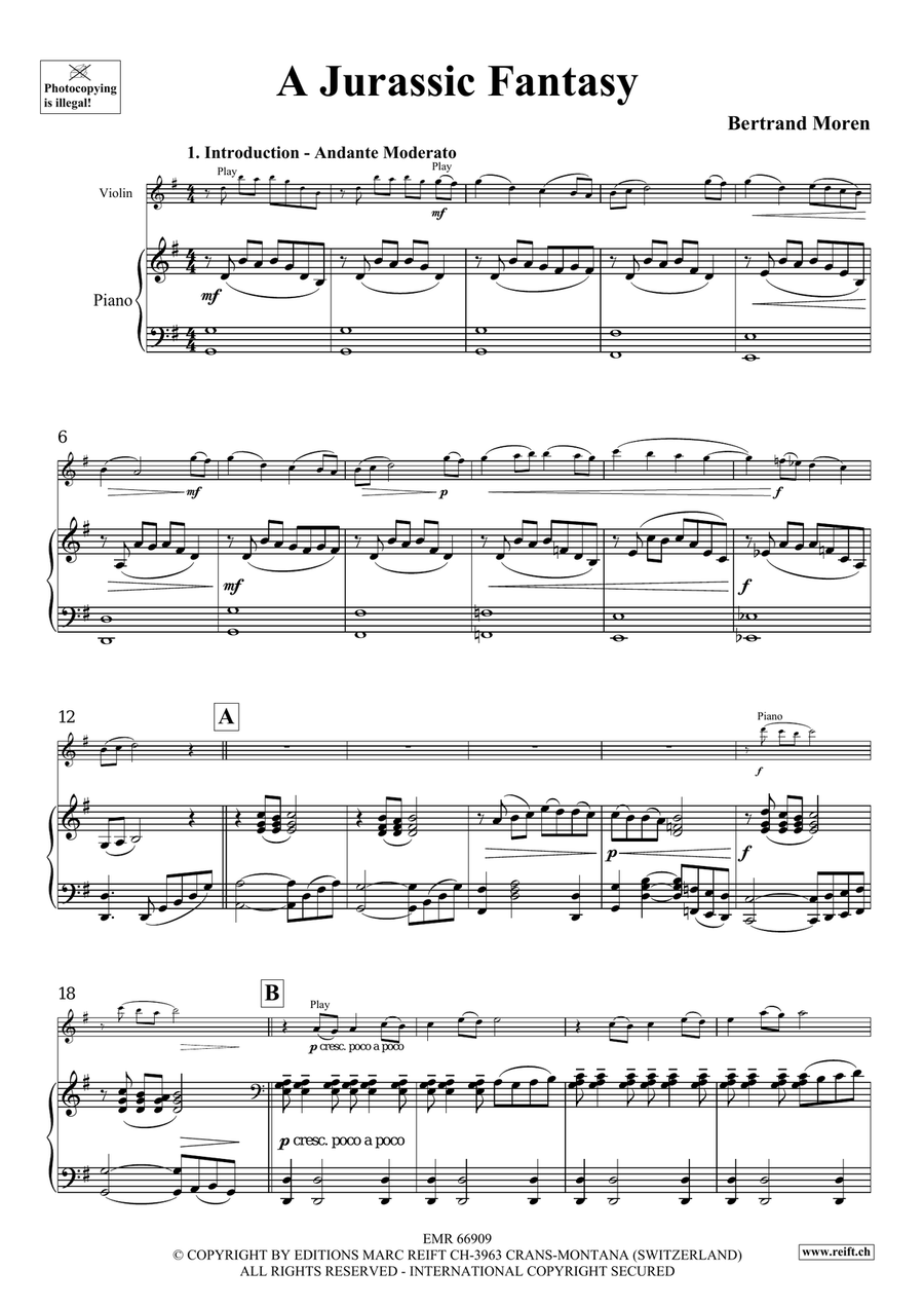 A Jurassic Fantasy A Jurassic Fantasy Violin Solo scores gallery preview page 5