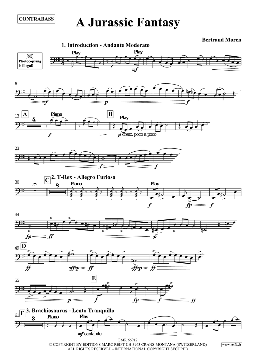 A Jurassic Fantasy A Jurassic Fantasy Double Bass scores gallery preview page 4