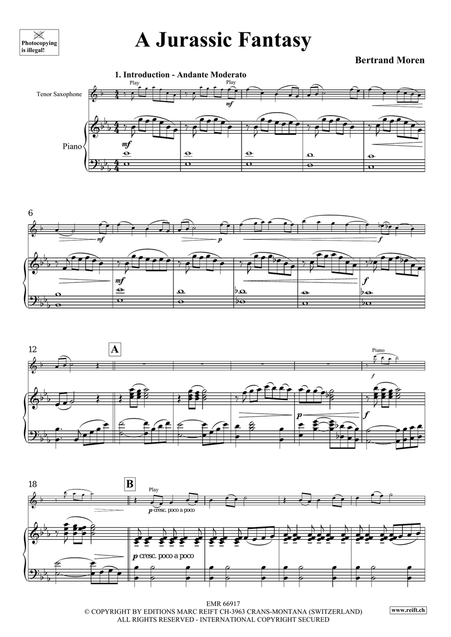 A Jurassic Fantasy A Jurassic Fantasy Tenor Saxophone scores gallery preview page 5