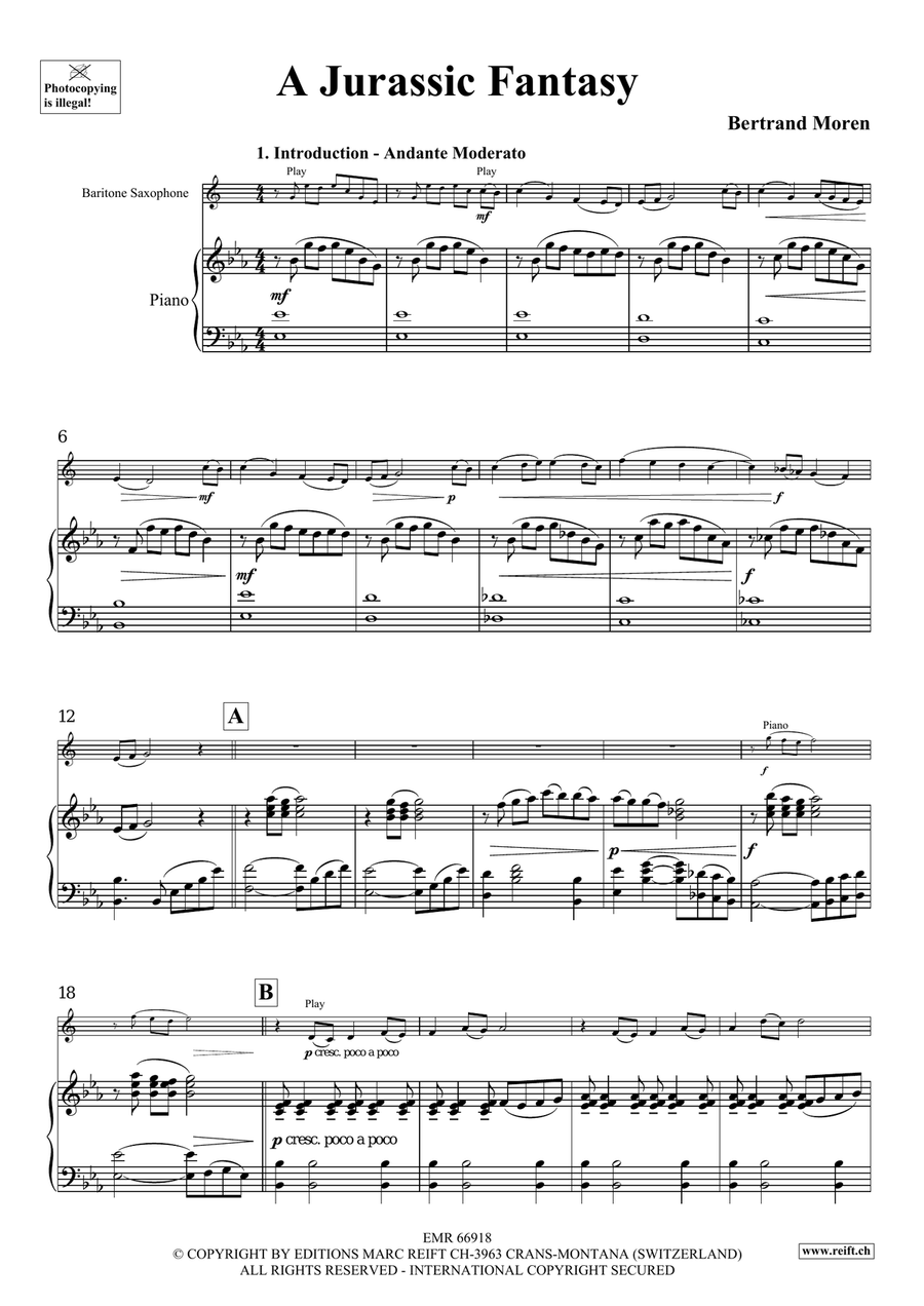 A Jurassic Fantasy A Jurassic Fantasy Baritone Saxophone scores gallery preview page 5