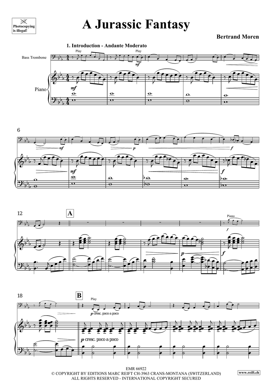 A Jurassic Fantasy A Jurassic Fantasy Bass Trombone scores gallery preview page 5