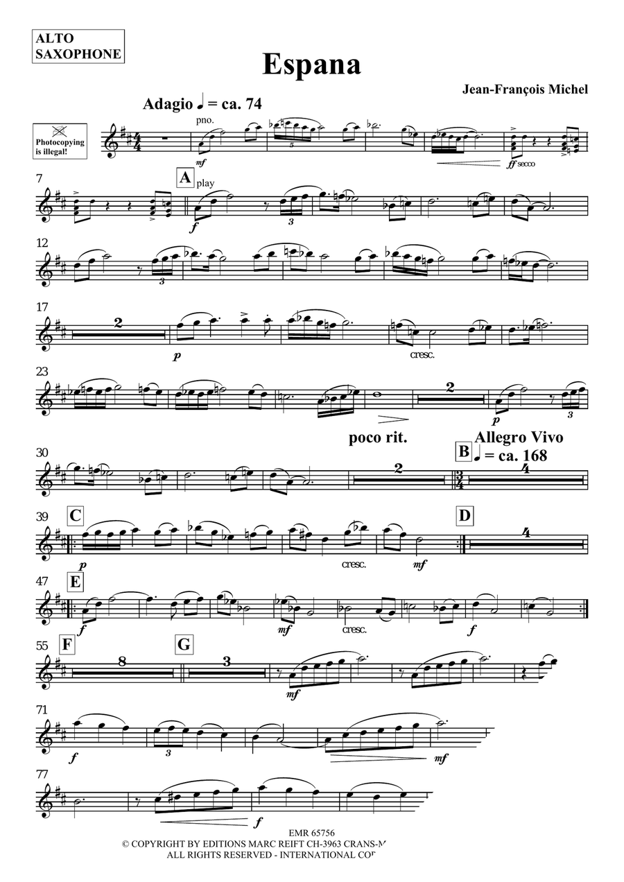 Espana Espana Alto Saxophone scores gallery preview page 3