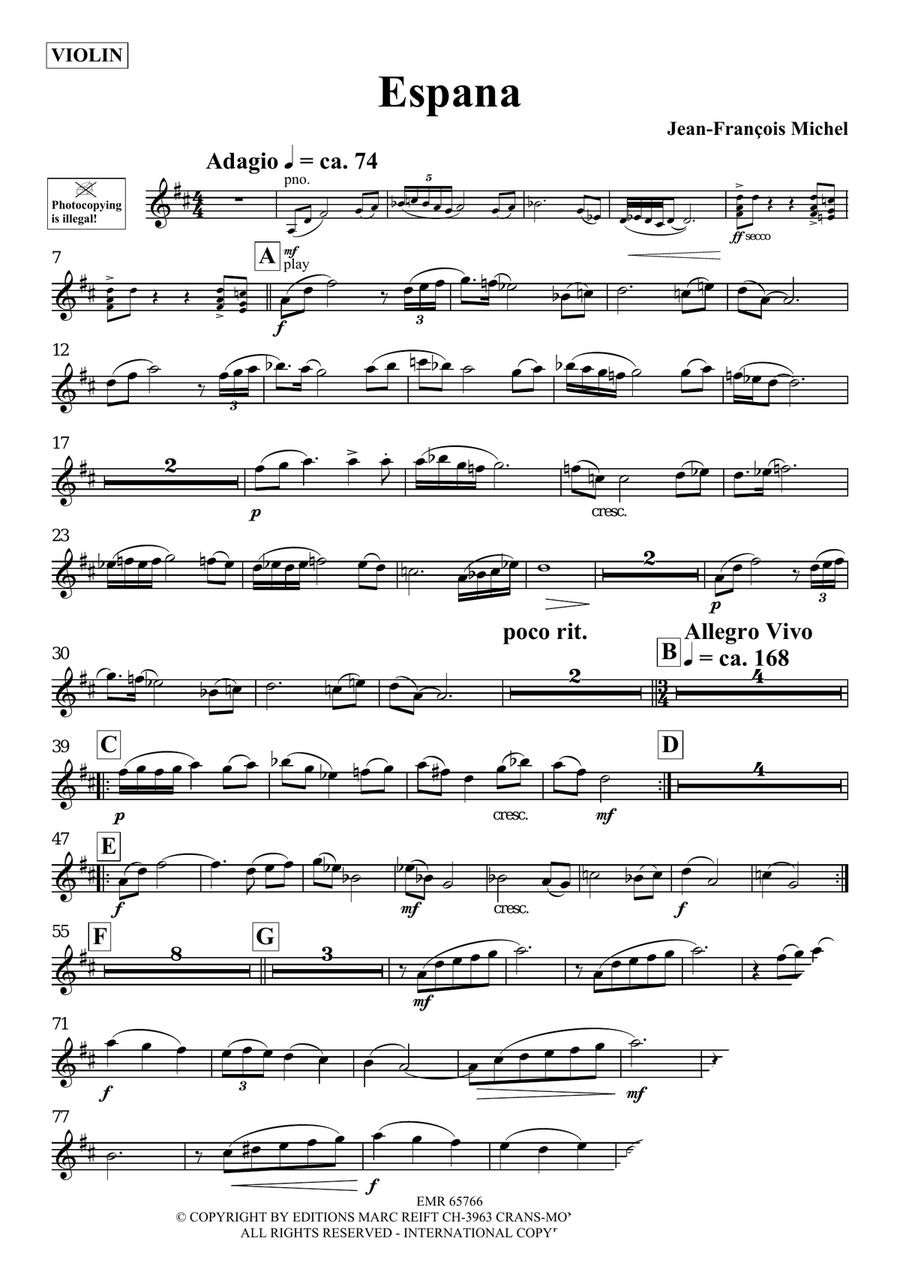 Espana Espana Violin Solo scores gallery preview page 3