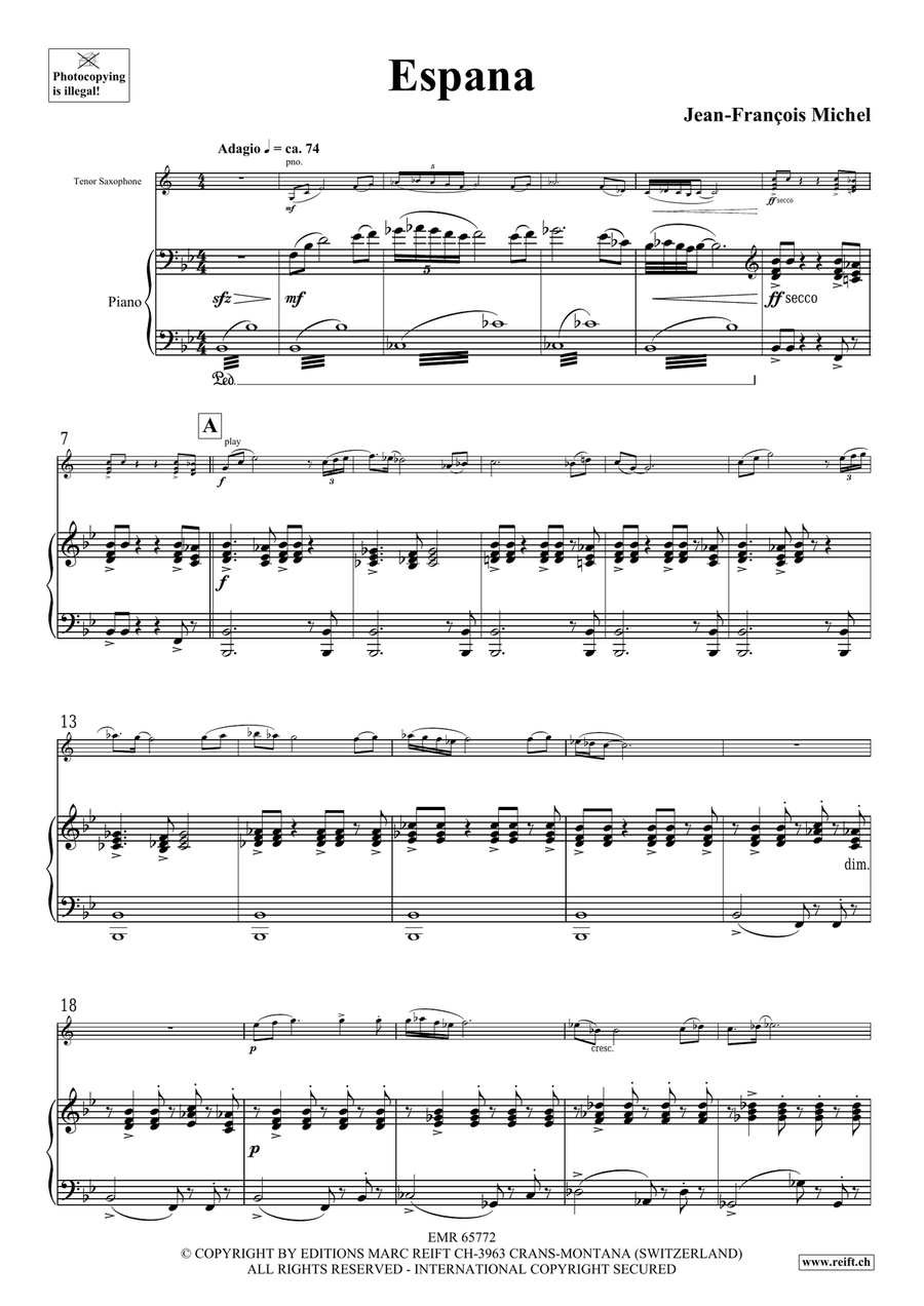 Espana Tenor Saxophone scores gallery preview page 4