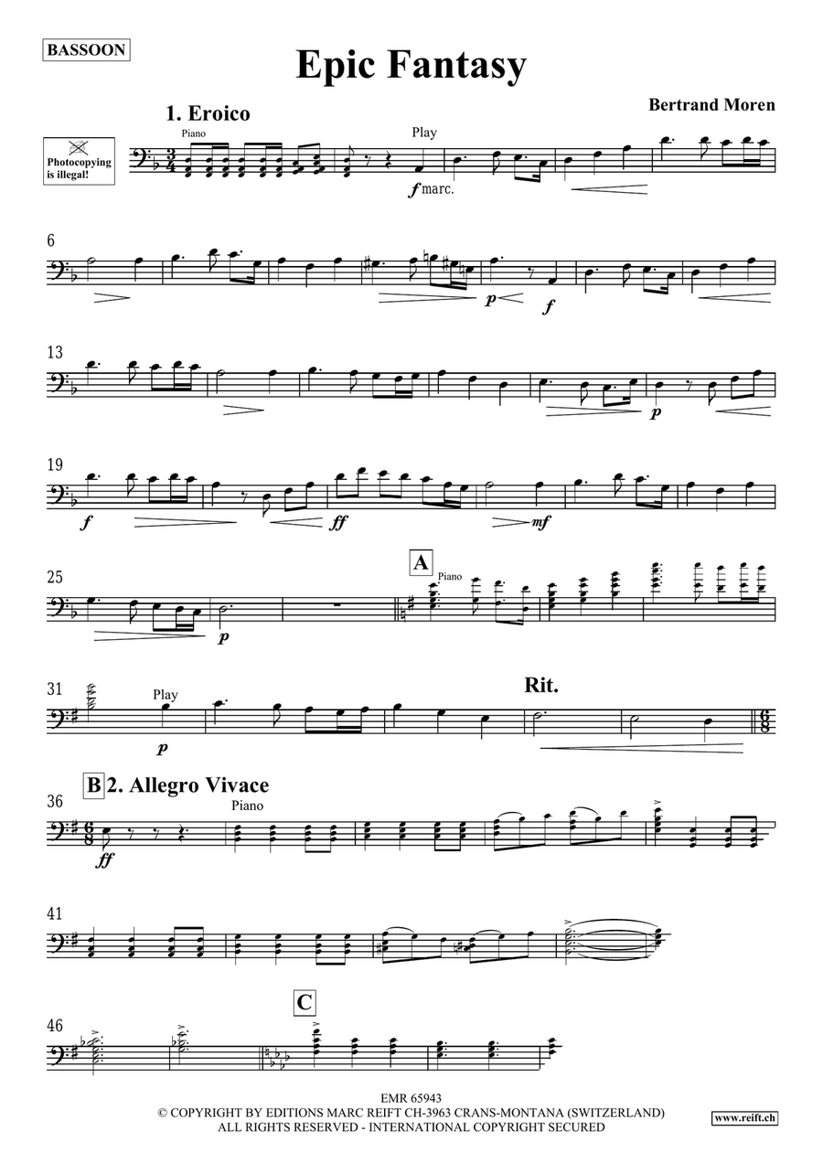 Epic Fantasy Epic Fantasy Bassoon Solo scores gallery preview page 4