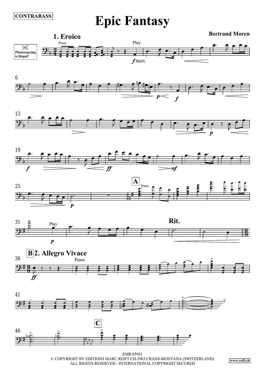 Epic Fantasy Epic Fantasy Double Bass scores gallery preview page 4