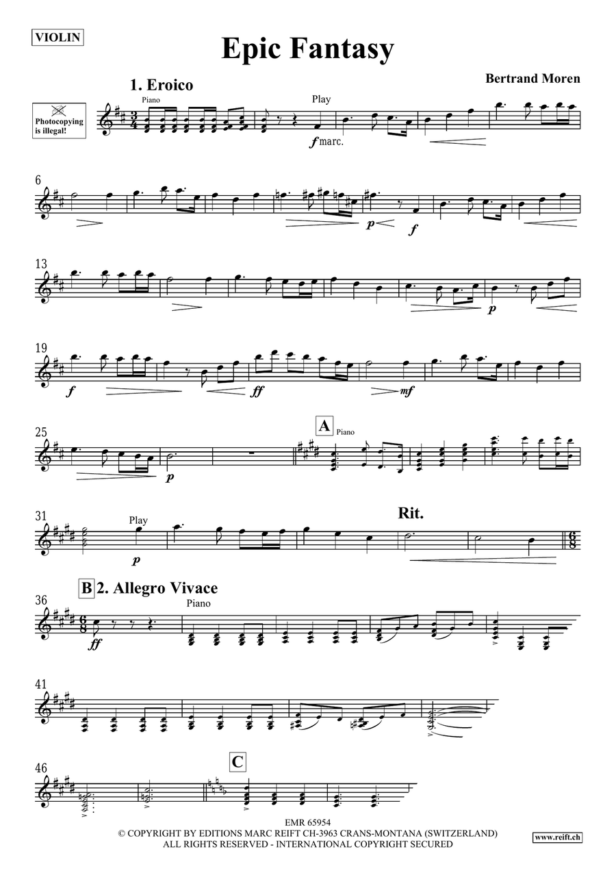 Epic Fantasy Epic Fantasy Violin Solo scores gallery preview page 4