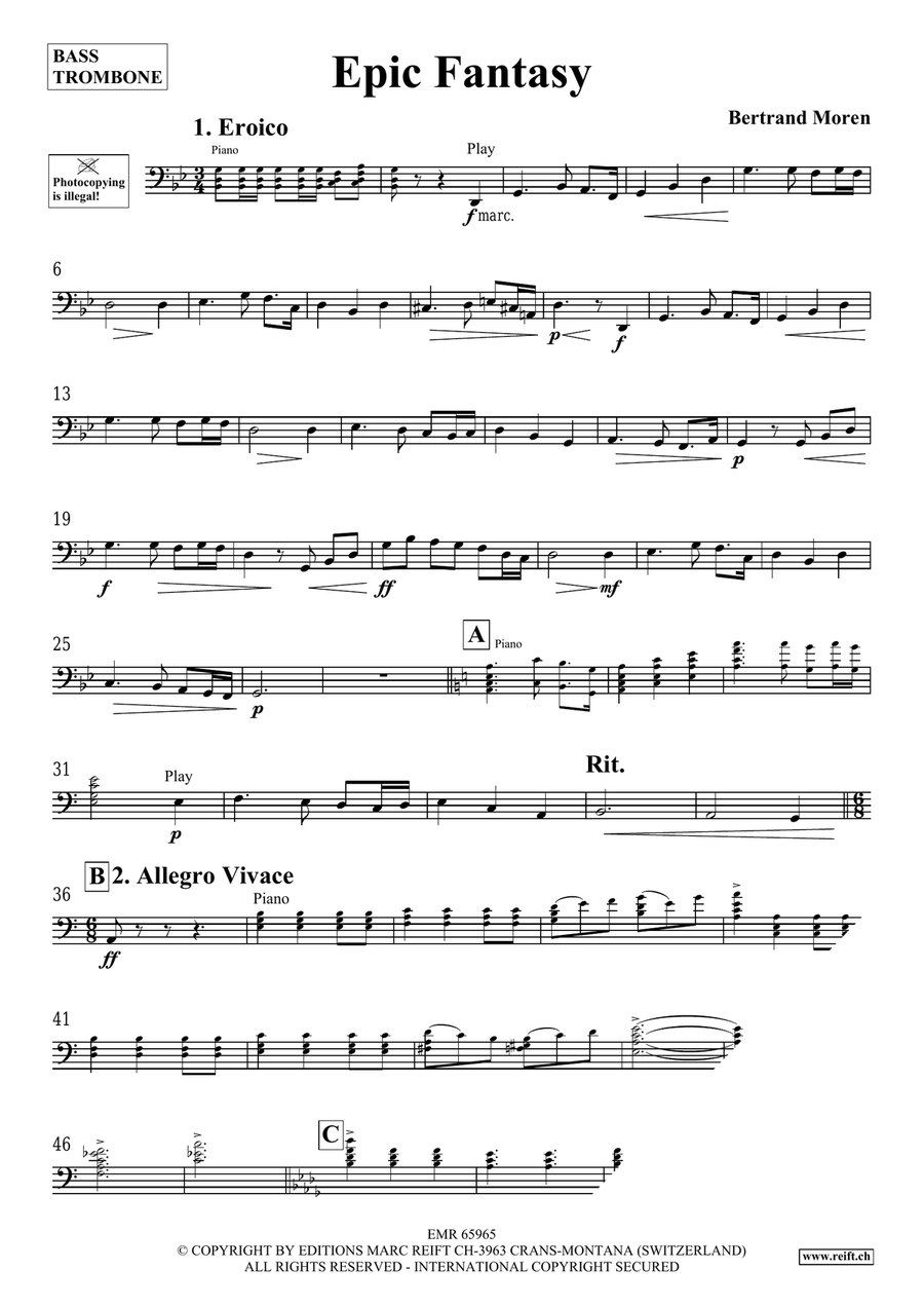 Epic Fantasy Epic Fantasy Bass Trombone scores gallery preview page 4