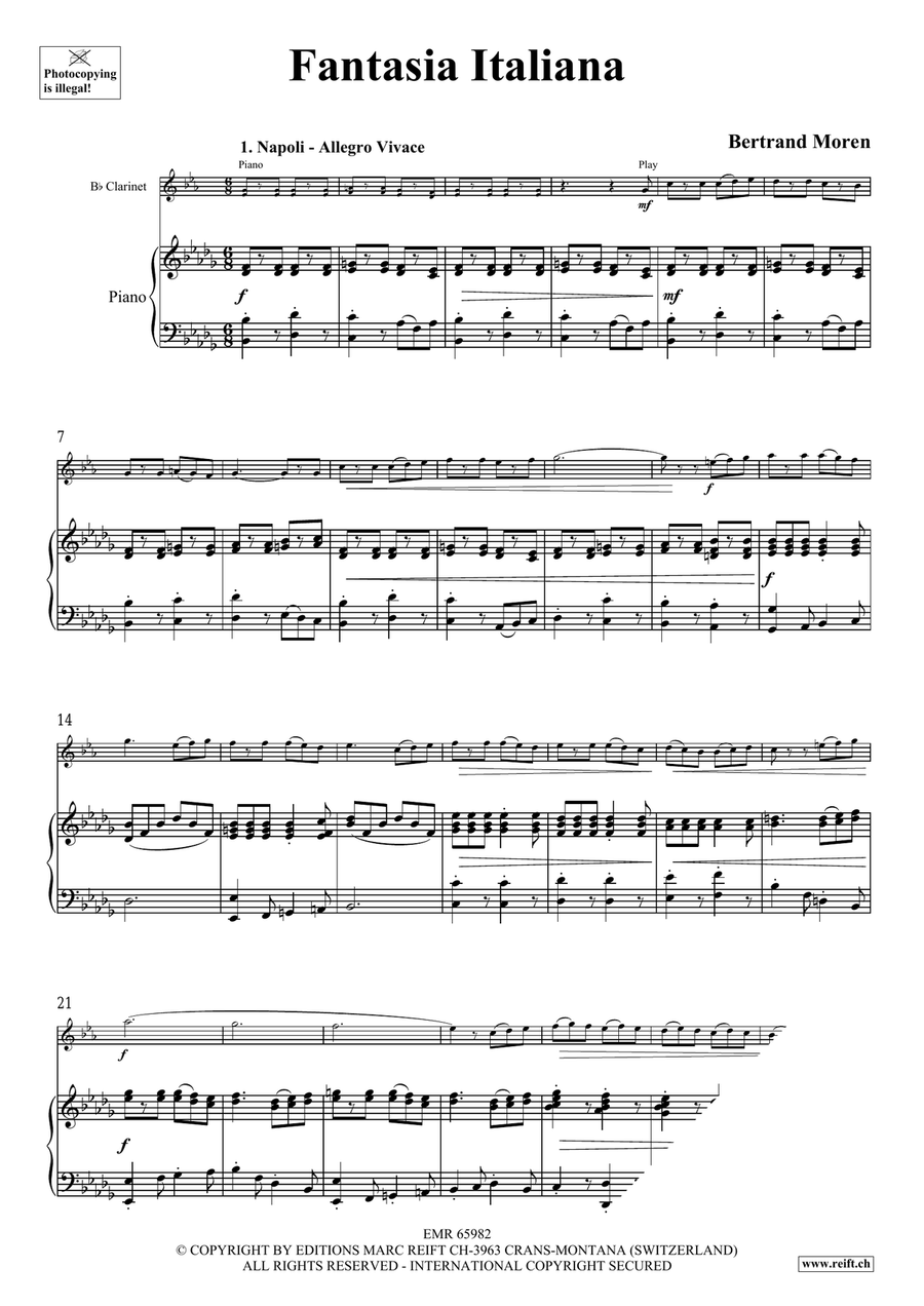 Fantasia Italiana Fantasia Italiana Clarinet Solo scores gallery preview page 5
