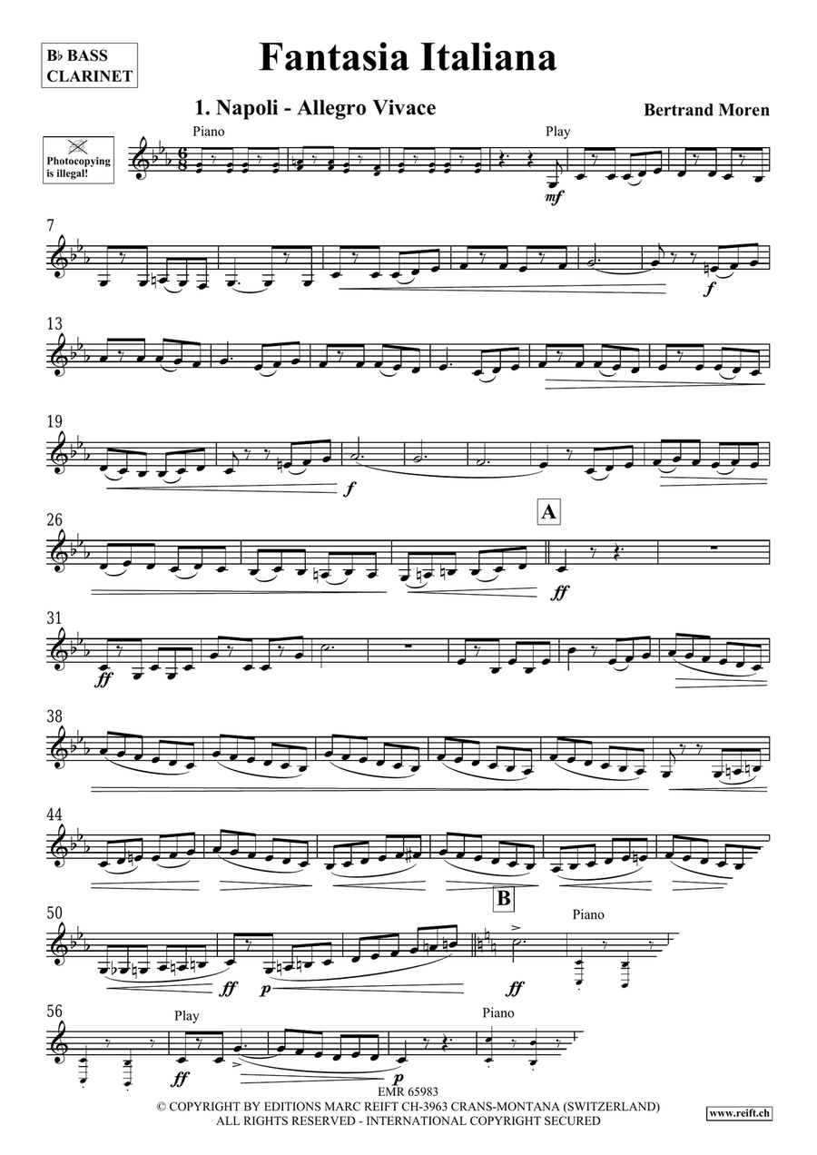 Fantasia Italiana Fantasia Italiana Bass Clarinet scores gallery preview page 4