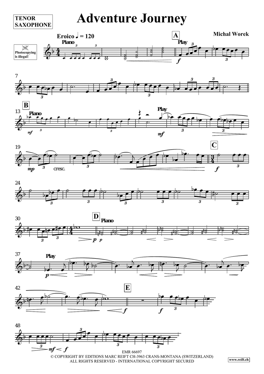 Adventure Journey Adventure Journey Tenor Saxophone scores gallery preview page 4