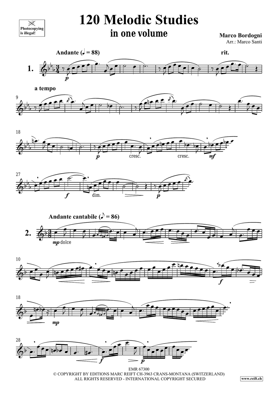 120 Melodic Studies in one volume Oboe Solo scores gallery preview page 3