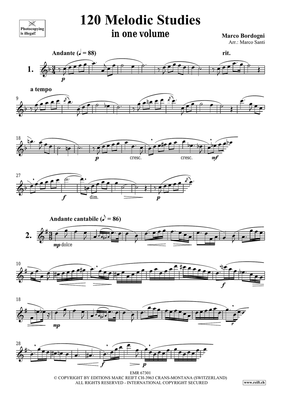 120 Melodic Studies in one volume Clarinet Solo scores gallery preview page 3