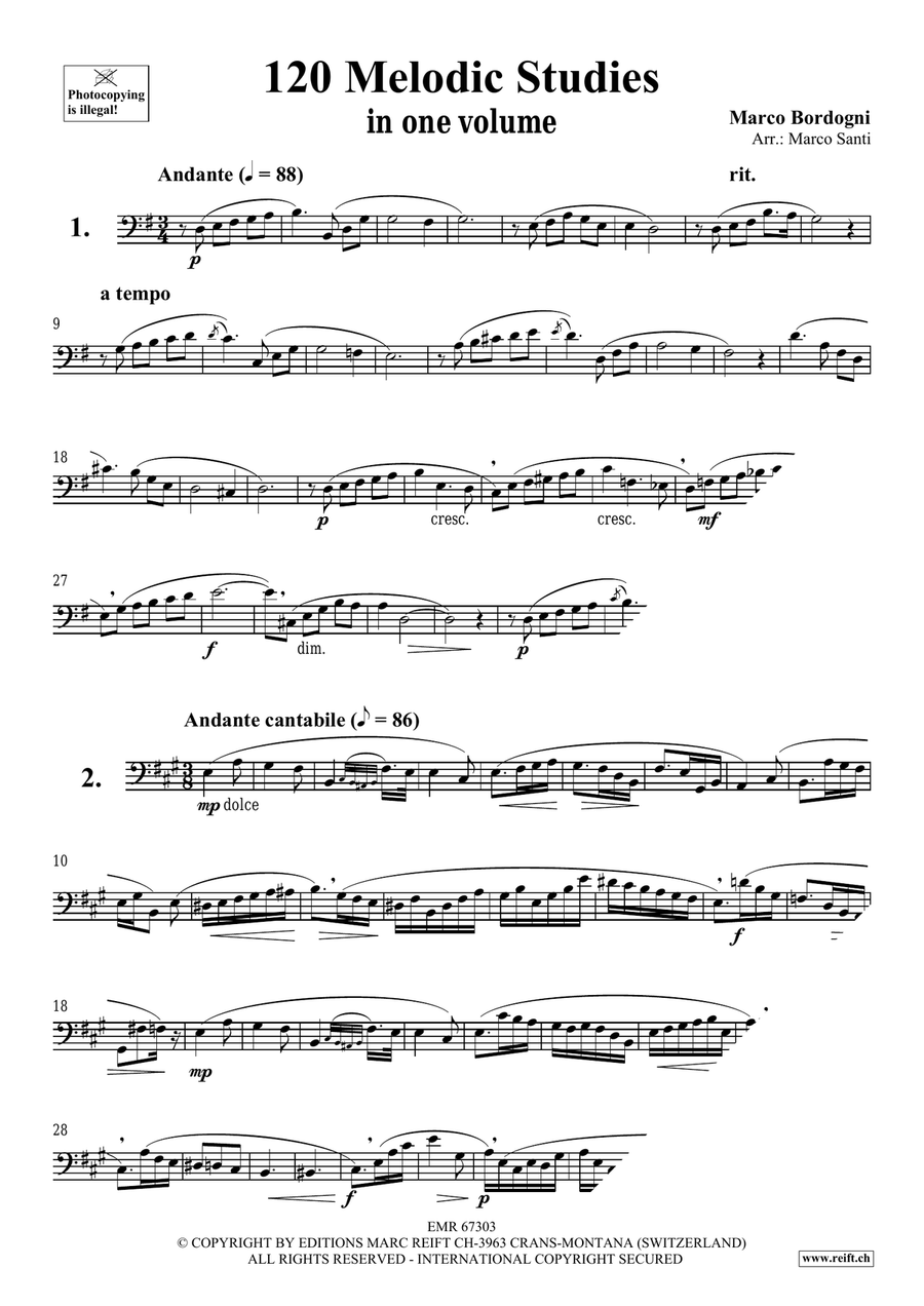 120 Melodic Studies in one volume Bassoon Solo scores gallery preview page 3