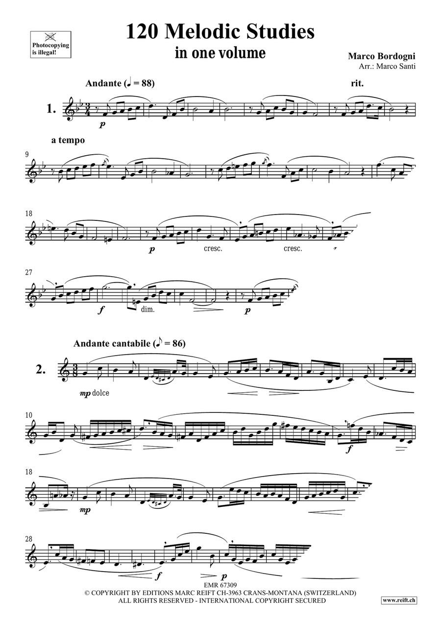 120 Melodic Studies in one volume Score scores gallery preview page 3
