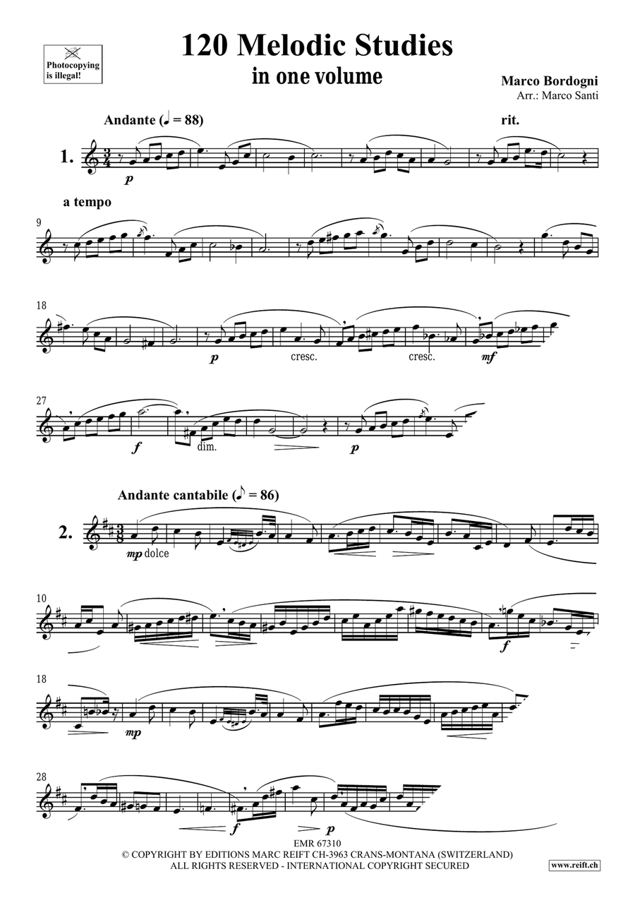 120 Melodic Studies in one volume Score scores gallery preview page 3