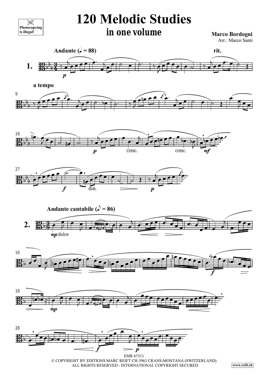120 Melodic Studies in one volume Trombone scores gallery preview page 3
