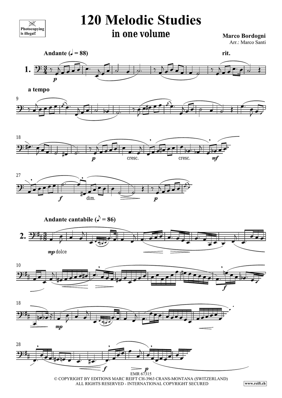120 Melodic Studies in one volume Tuba scores gallery preview page 3