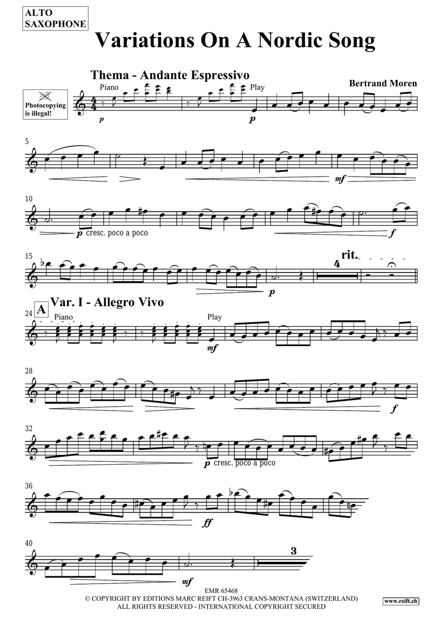 Variations On A Nordic Song Alto Saxophone scores gallery preview page 4