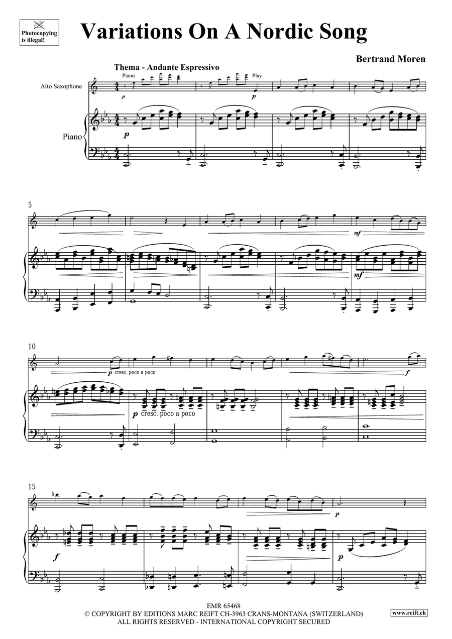 Variations On A Nordic Song Alto Saxophone scores gallery preview page 5