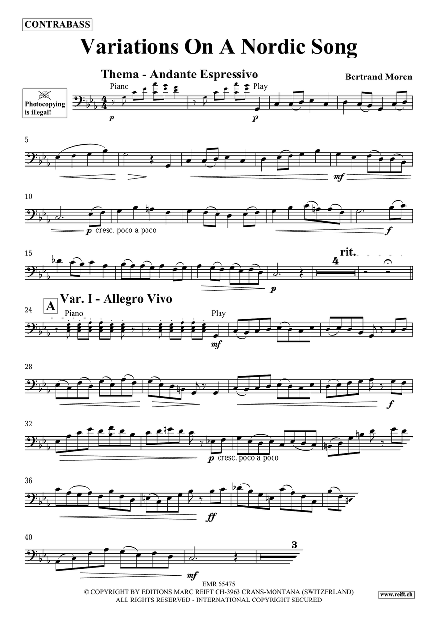 Variations On A Nordic Song Double Bass scores gallery preview page 4