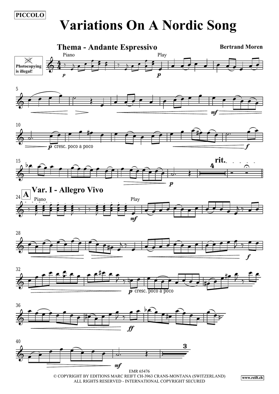 Variations On A Nordic Song Piccolo scores gallery preview page 4
