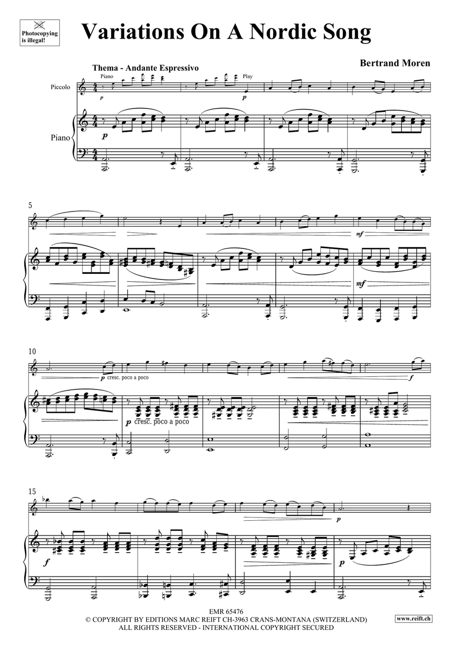 Variations On A Nordic Song Piccolo scores gallery preview page 5