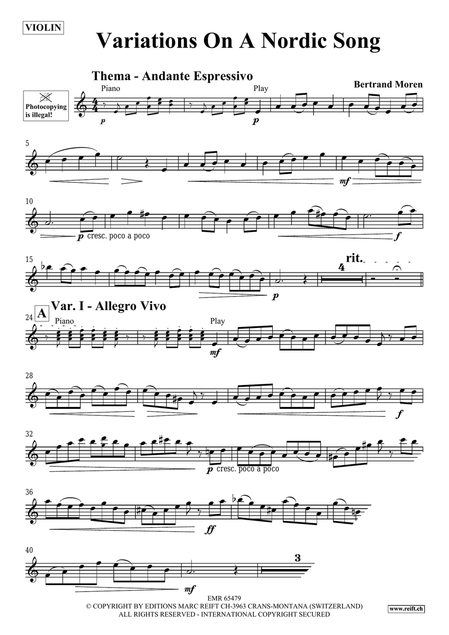 Variations On A Nordic Song Violin Solo scores gallery preview page 4