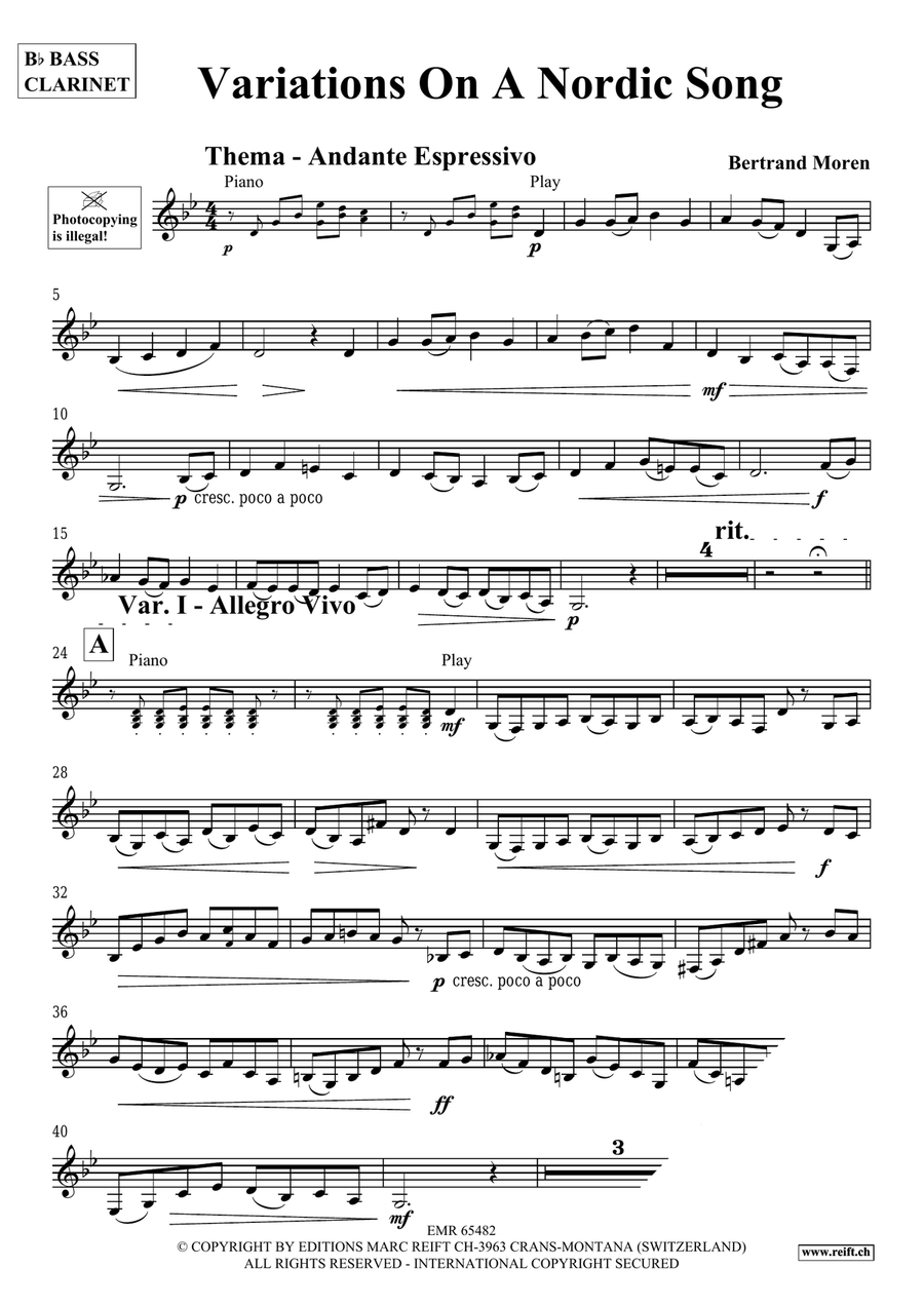 Variations On A Nordic Song Bass Clarinet scores gallery preview page 4