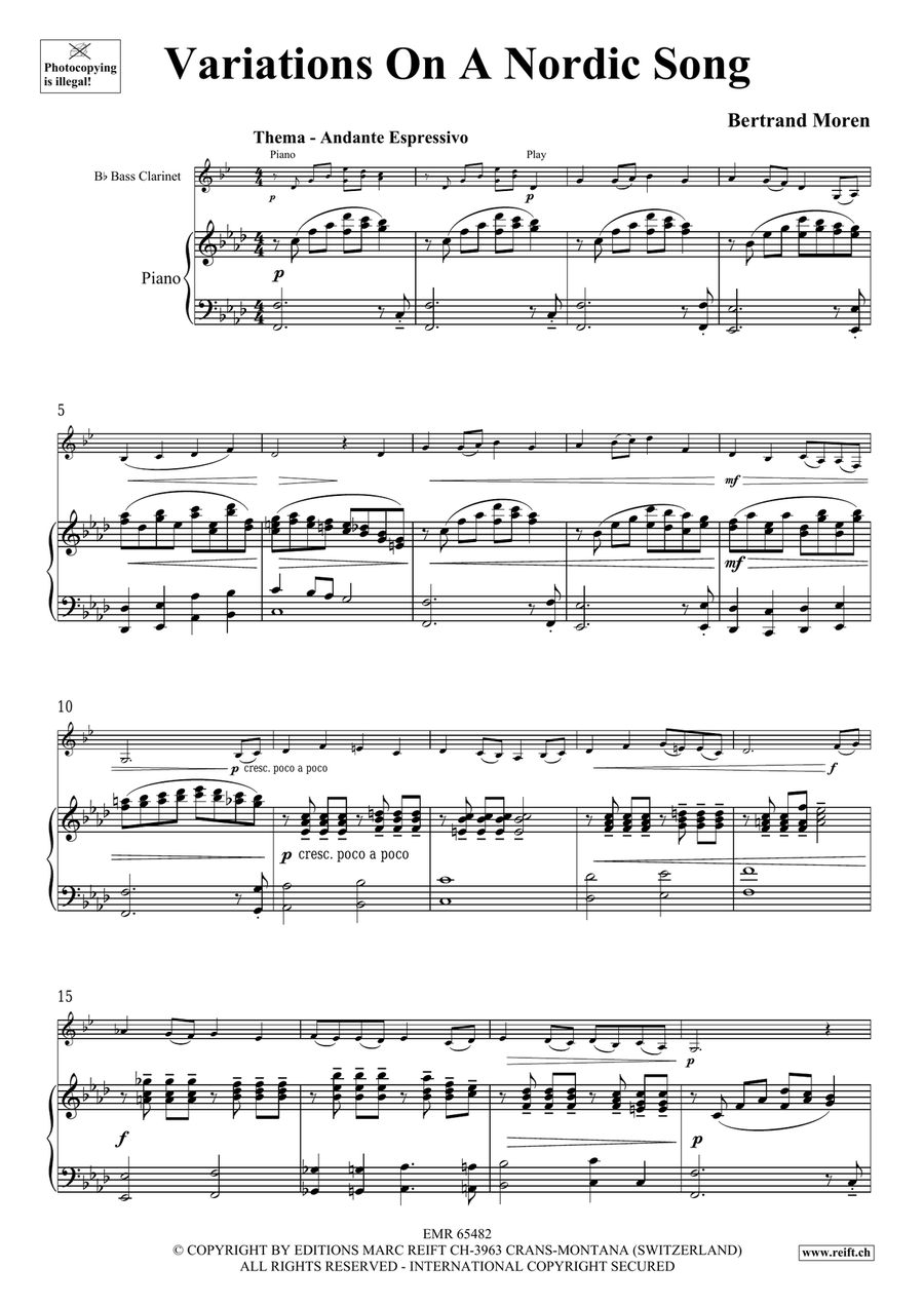 Variations On A Nordic Song Bass Clarinet scores gallery preview page 5