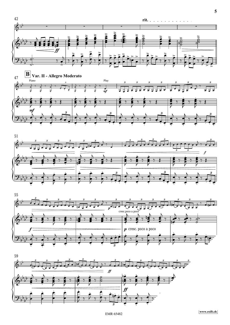 Variations On A Nordic Song Bass Clarinet scores gallery preview page 7