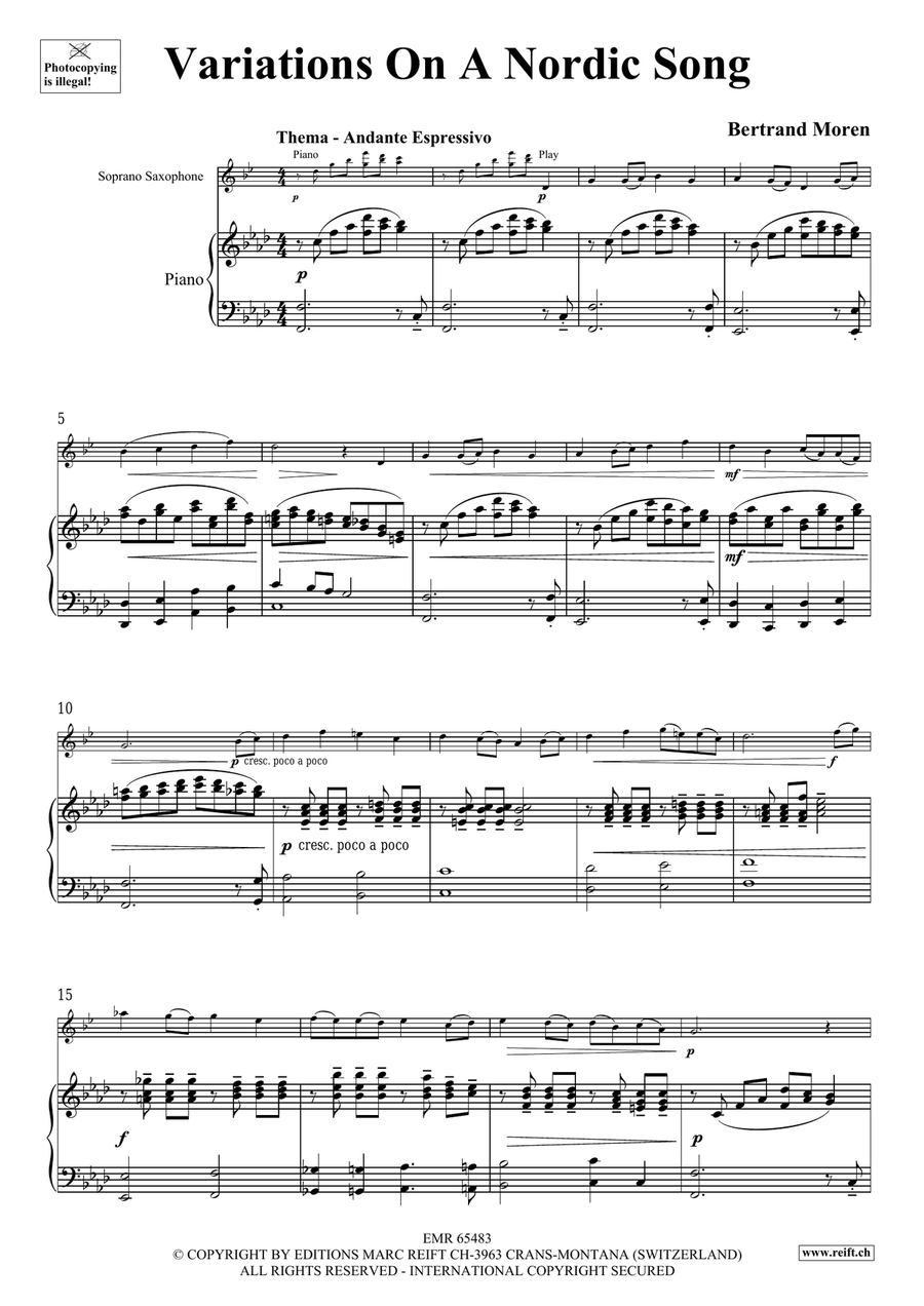 Variations On A Nordic Song Soprano Saxophone scores gallery preview page 5