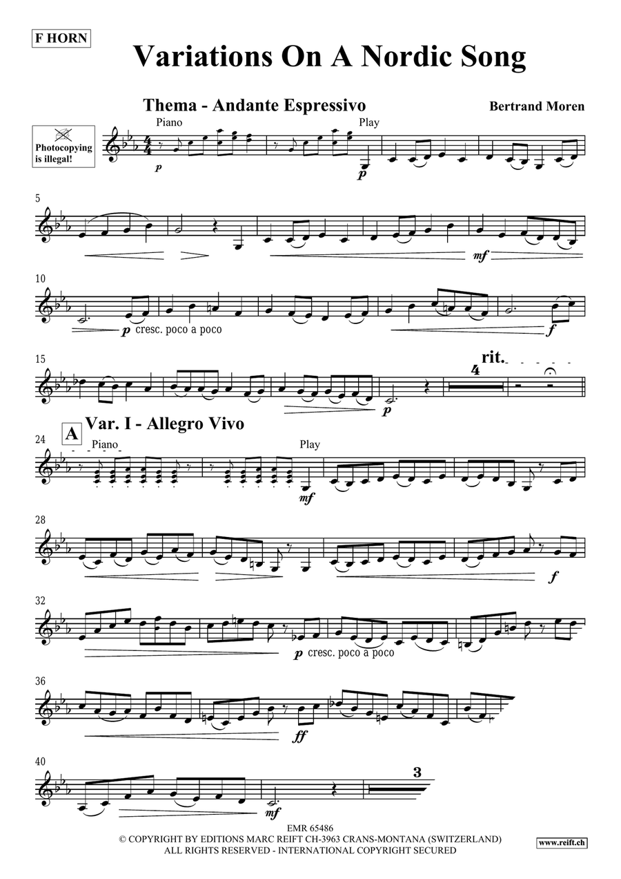 Variations On A Nordic Song Horn scores gallery preview page 4