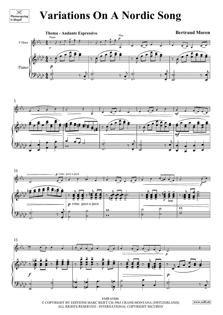 Variations On A Nordic Song Horn scores gallery preview page 5